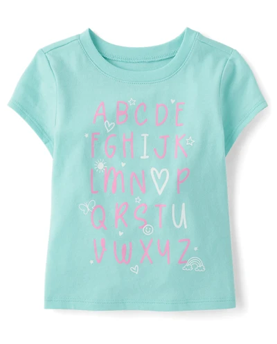 Baby And Toddler Girls Alphabet Graphic Tee