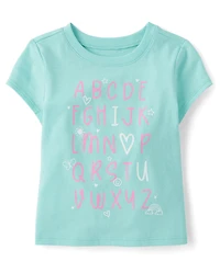 Baby And Toddler Girls Alphabet Graphic Tee