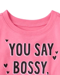 Baby And Toddler Girls Bossy Graphic Tee