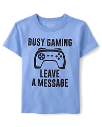 Boys Busy Gaming Graphic Tee