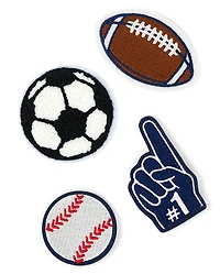 Boys Embroidered Sports Patch 4-Pack