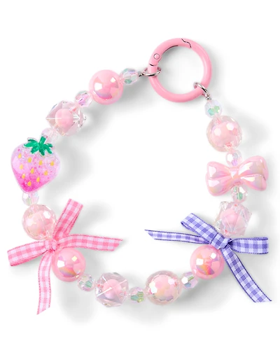 Girls Strawberry Beaded Bag Charm