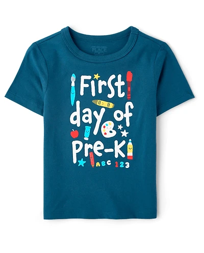 Toddler Boys School First Day Pre-K Graphic Tee