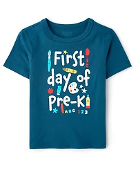 Toddler Boys School First Day Pre-K Graphic Tee