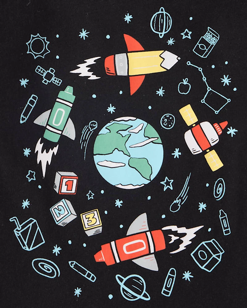 Baby And Toddler Boys School Space Graphic Tee
