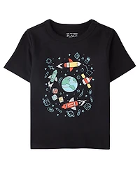 Baby And Toddler Boys School Space Graphic Tee