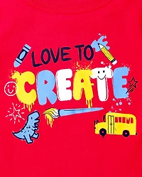 Baby And Toddler Boys School Love To Create Graphic Tee