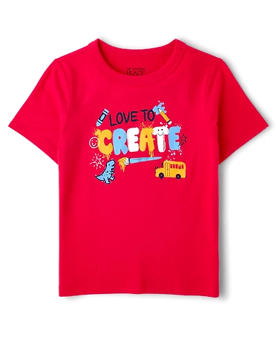 Baby And Toddler Boys School Love To Create Graphic Tee