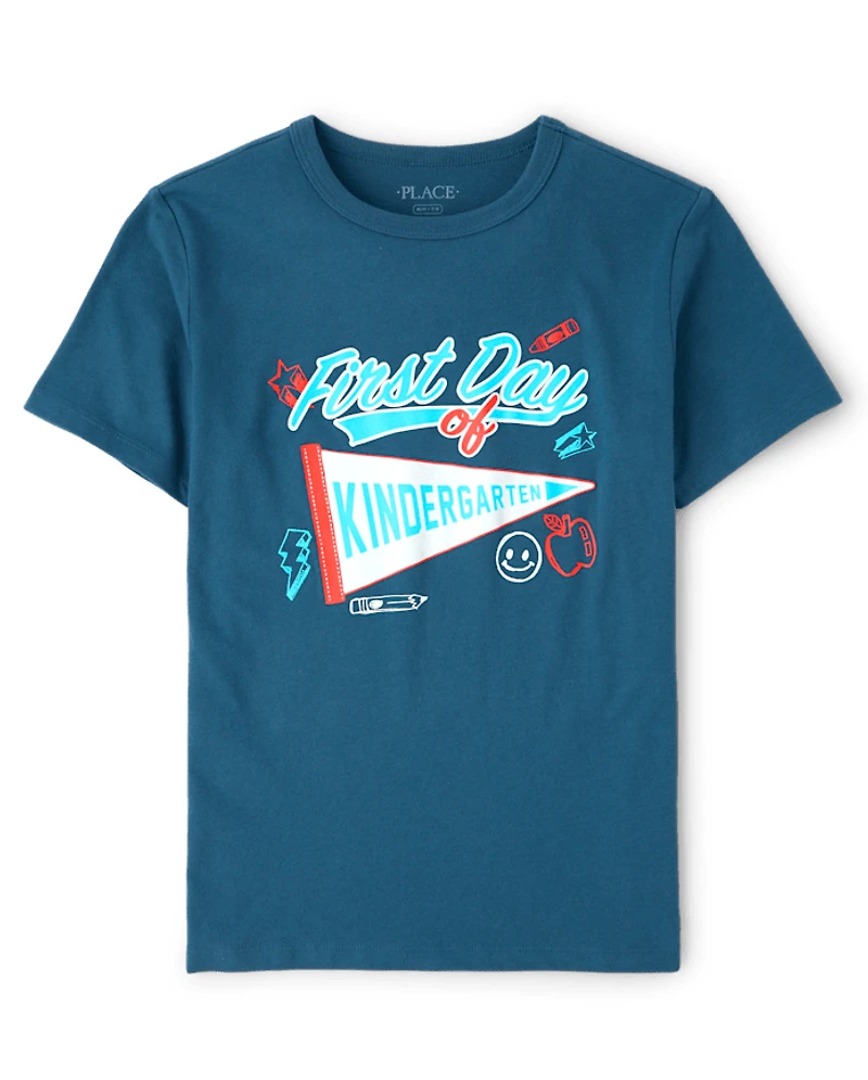 Boys School First Day Of Kindergarten Graphic Tee