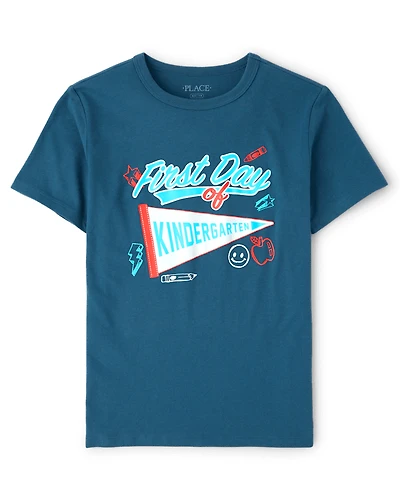 Boys School First Day Of Kindergarten Graphic Tee