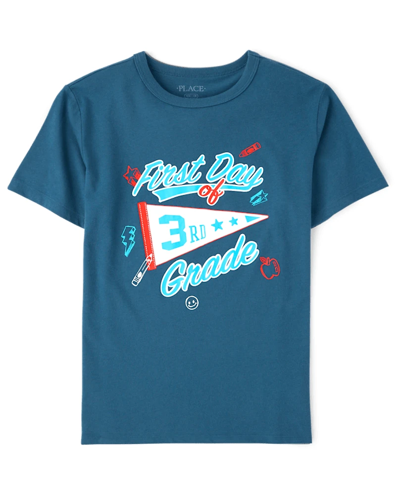 Boys School First Day Of 3rd Grade Graphic Tee