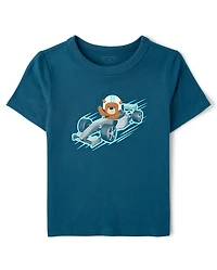 Baby And Toddler Boys Bear Racecar Graphic Tee