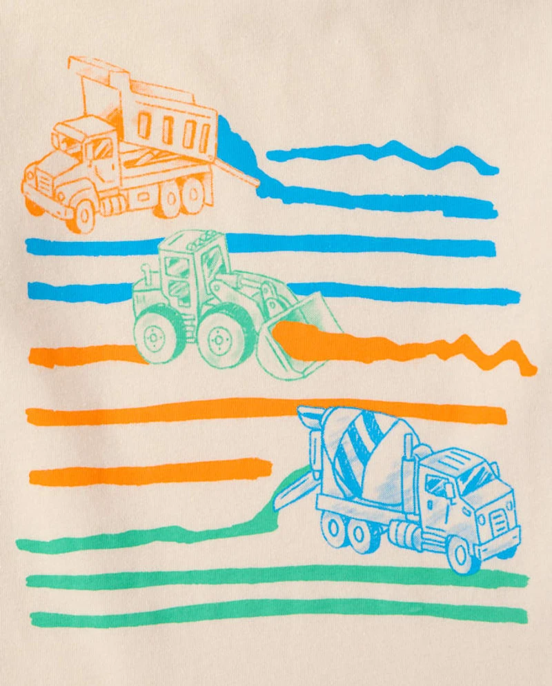 Baby And Toddler Boys Construction Truck Graphic Tee
