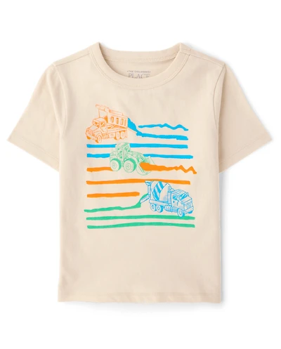 Baby And Toddler Boys Construction Truck Graphic Tee
