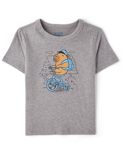 Baby And Toddler Boys Capybara Bike Graphic Tee
