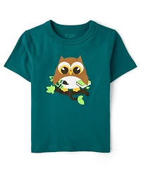 Baby And Toddler Boys Owl Graphic Tee