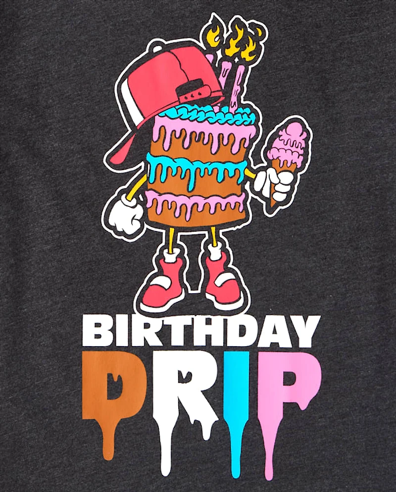 Boys Birthday Drip Graphic Tee
