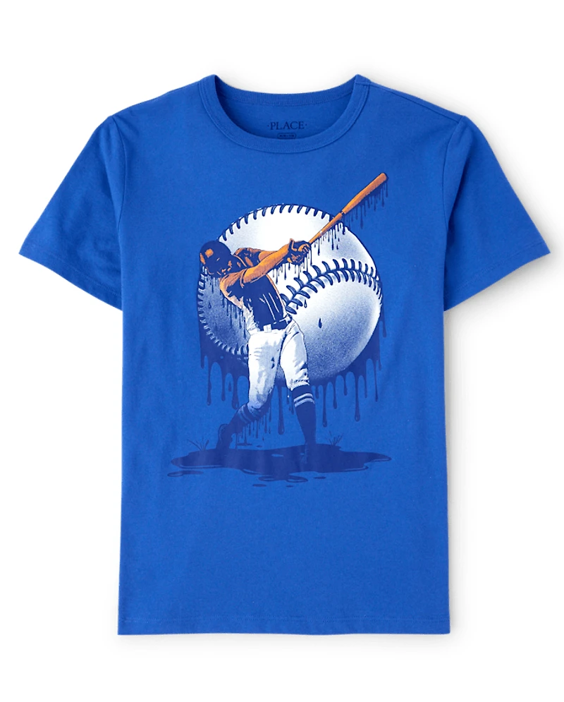 Boys Baseball Player Graphic Tee