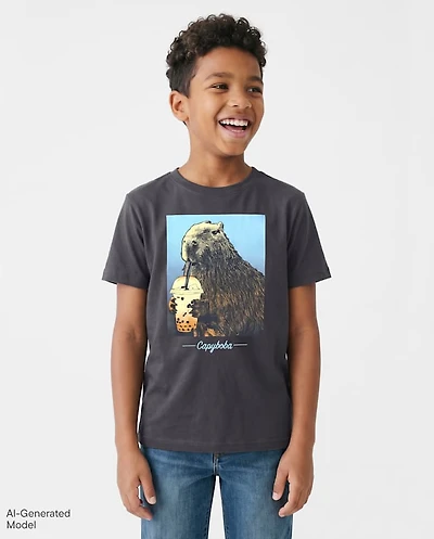 Boys Capybara Drink Graphic Tee