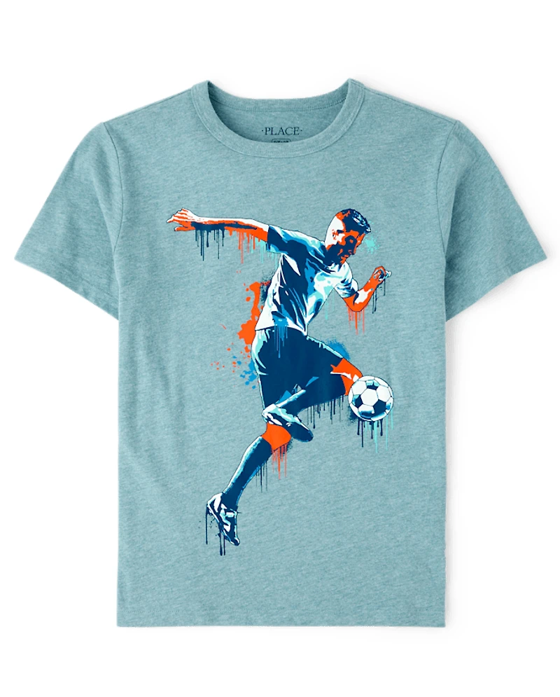 Boys Soccer Player Graphic Tee