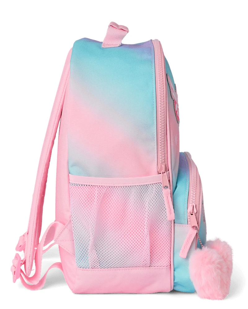 Toddler Girls Ombre Embroidered Patch Backpack