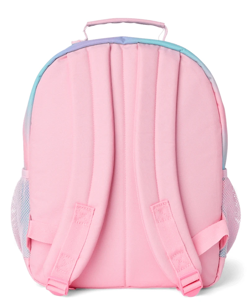 Toddler Girls Ombre Embroidered Patch Backpack