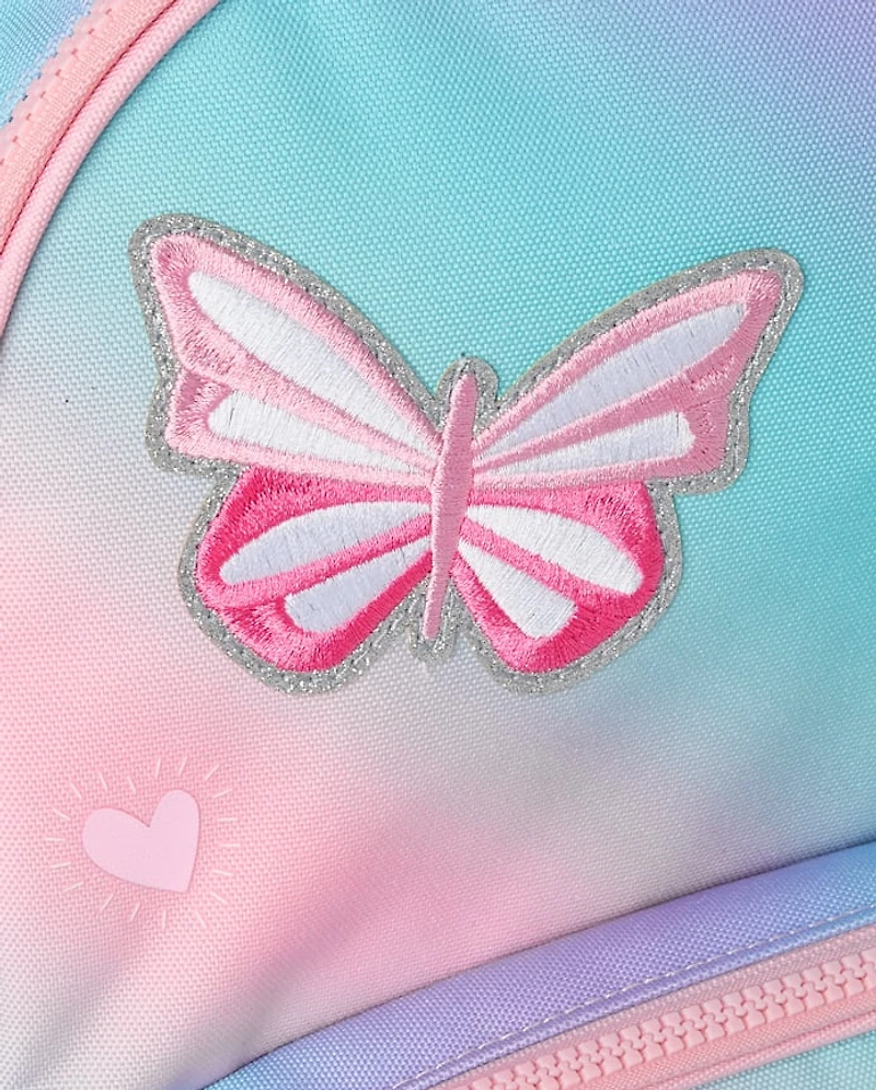 Toddler Girls Ombre Embroidered Patch Backpack