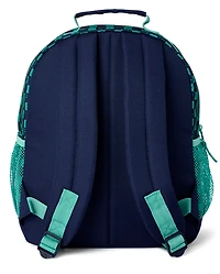 Toddler Boys Checkered Embroidered Patch Backpack