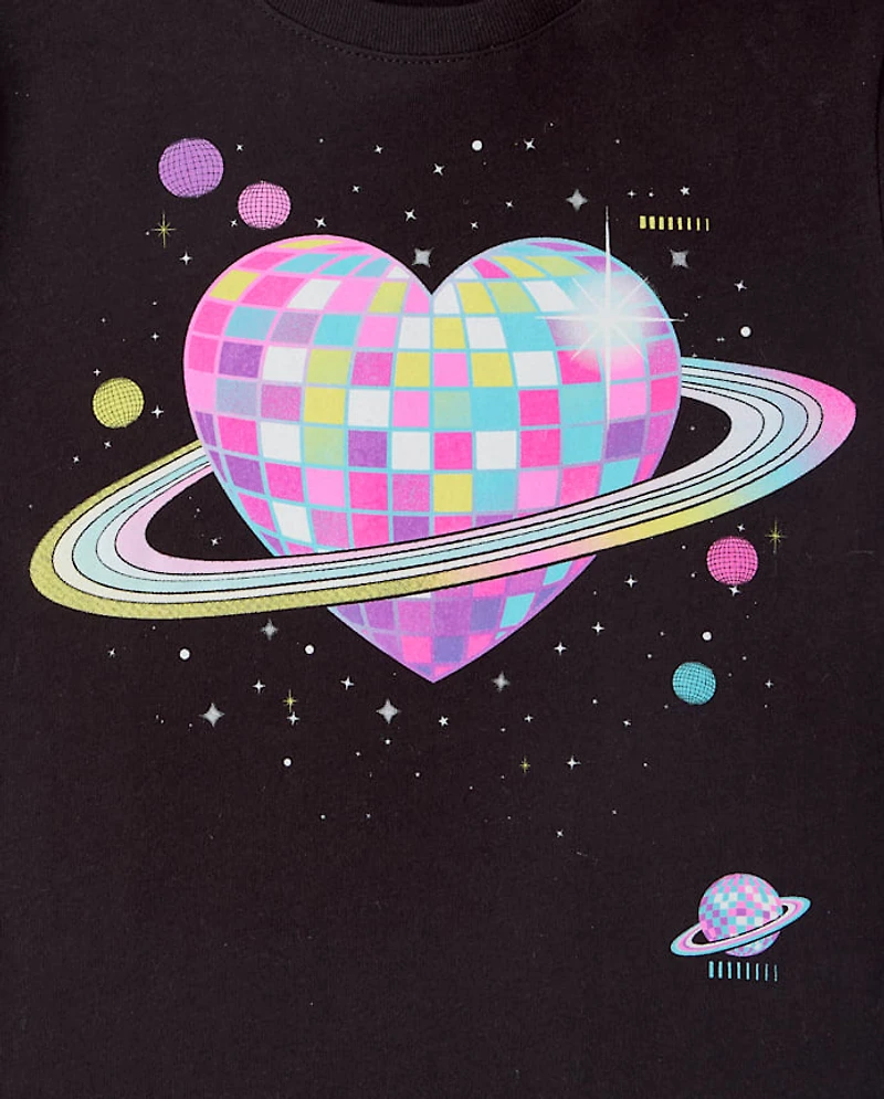 Girls Heart Disco Graphic Tee