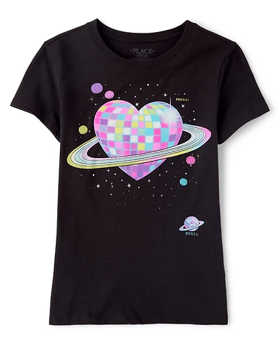 Girls Heart Disco Graphic Tee