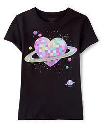 Girls Heart Disco Graphic Tee