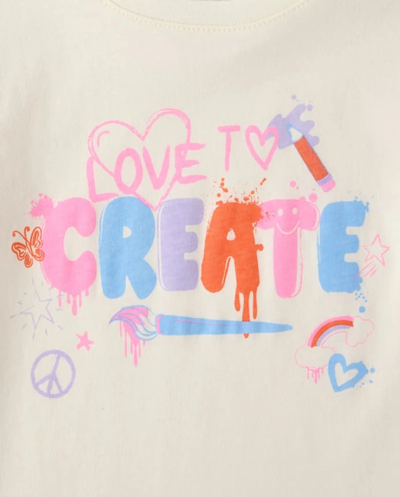 Girls School Love To Create Graphic Tee