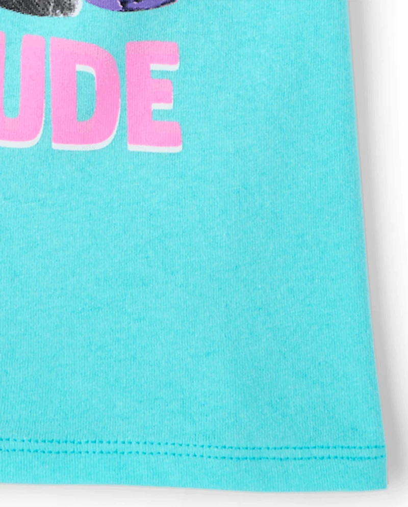 Girls School Pawsitive Cattitude Graphic Tee