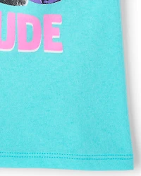 Girls School Pawsitive Cattitude Graphic Tee