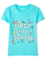 Girls First Day Of School Graphic Tee