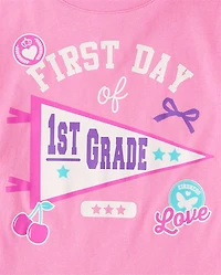 Girls School First Day Of 1st Grade Graphic Tee