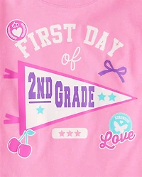 Girls School First Day Of 2nd Grade Graphic Tee
