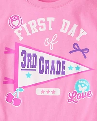 Girls School First Day Of 3rd Grade Graphic Tee