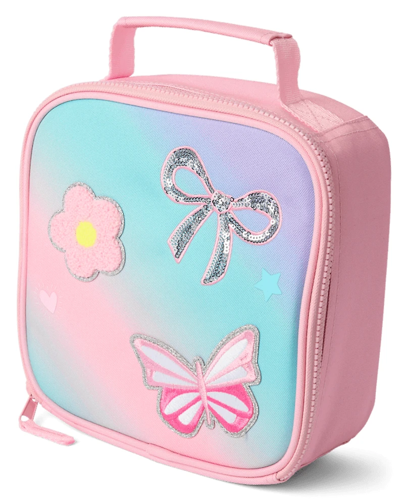 Toddler Girls Ombre Embroidered Patch Lunchbox