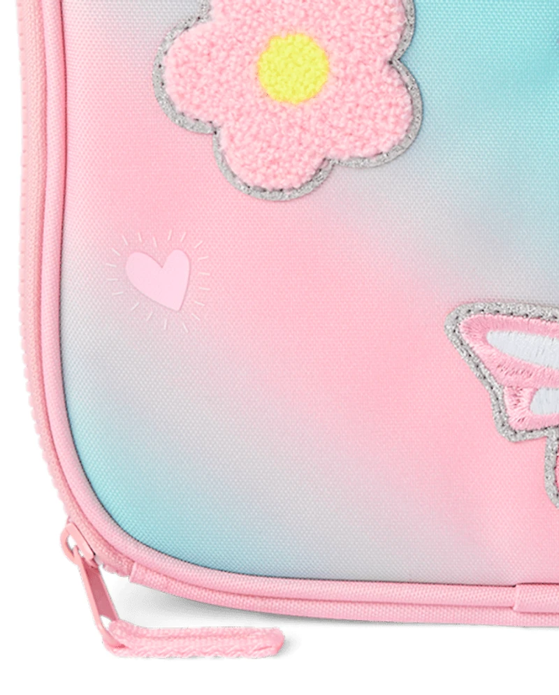 Boîte à lunch brodée à l'ombre pour petites filles