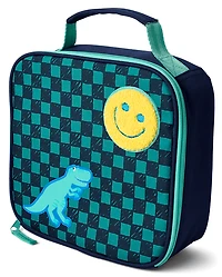 Toddler Boys Checkered Embroidered Patch Lunchbox