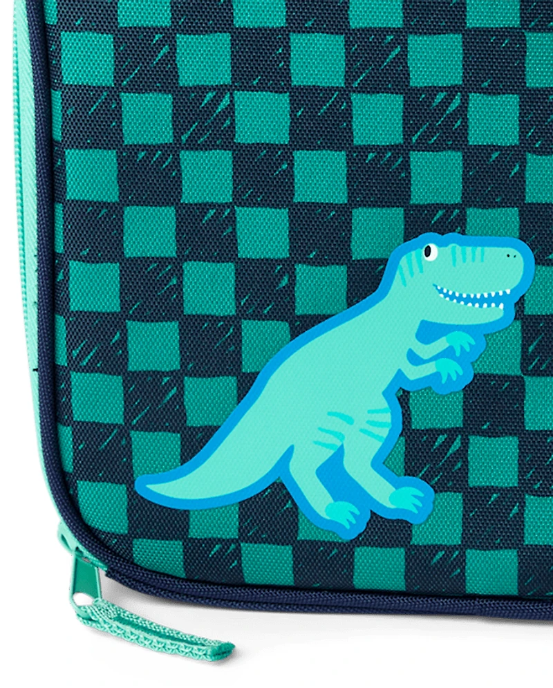 Toddler Boys Checkered Embroidered Patch Lunchbox