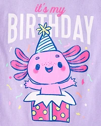 Girls Birthday Axolotl Graphic Tee