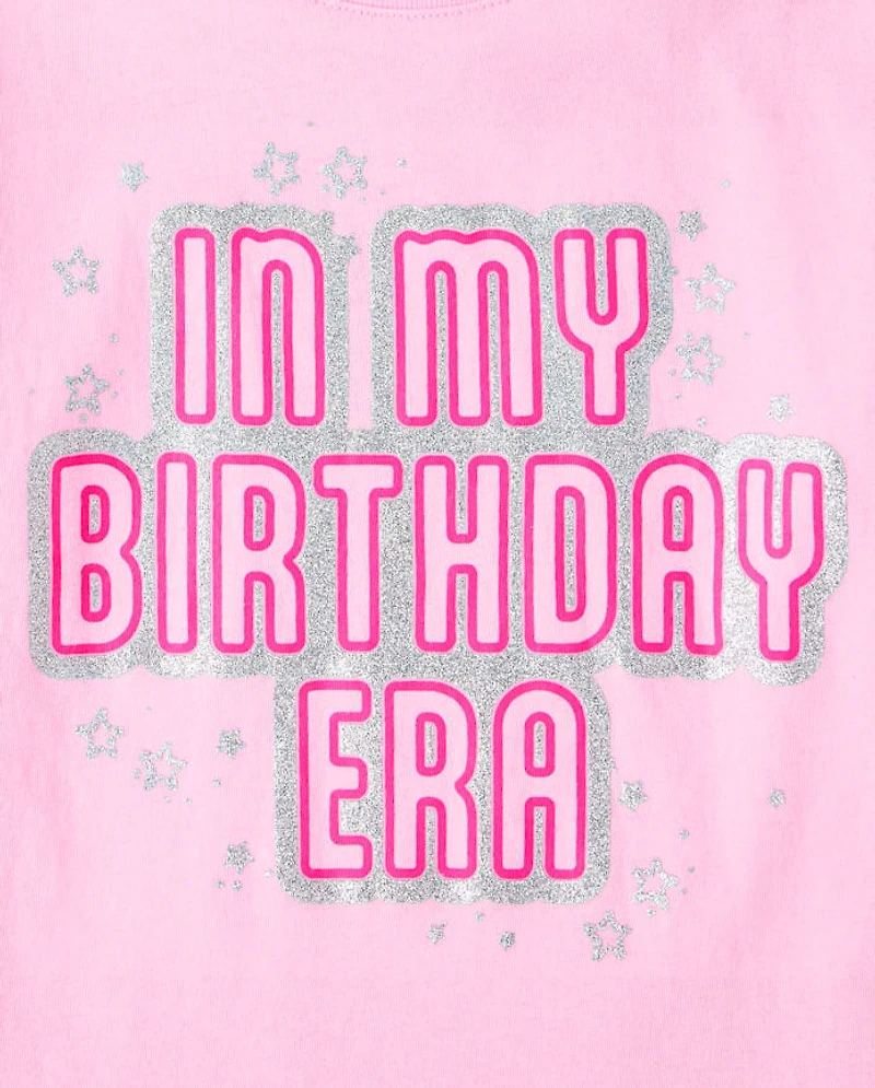 Girls Glitter Birthday Era Graphic Tee
