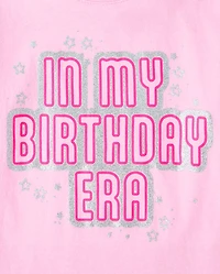 Girls Glitter Birthday Era Graphic Tee