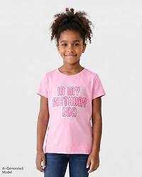 Girls Glitter Birthday Era Graphic Tee