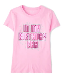 Girls Glitter Birthday Era Graphic Tee