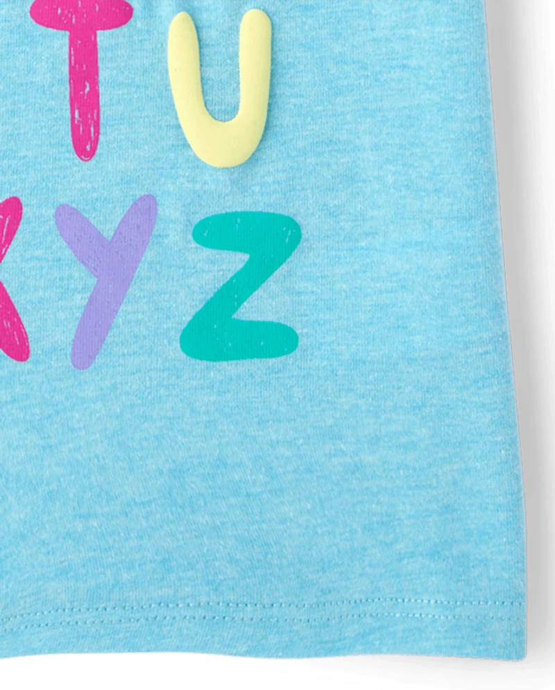 Baby And Toddler Girls Alphabet Graphic Tee