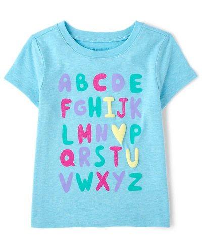 Baby And Toddler Girls Alphabet Graphic Tee