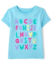 Baby And Toddler Girls Alphabet Graphic Tee